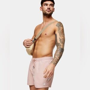 Topman Dusty Rose Pastel Pink Recycled Swim Trunks XXL
